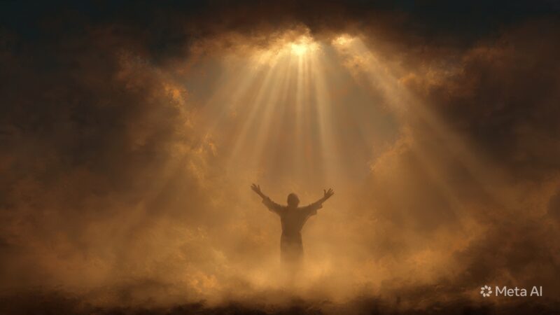 Homem entre as nuvens